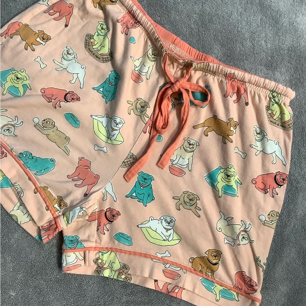 Nick & Nora lounge sleep shorts dog print